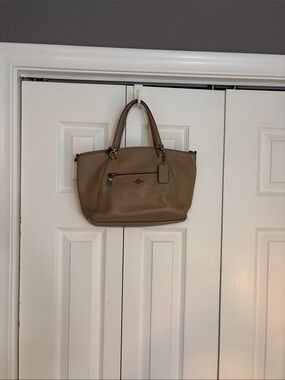 Coach Pebbled Leather Tote in Beige